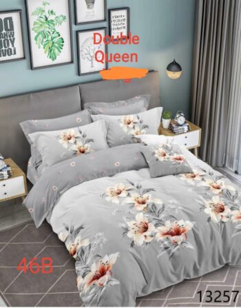 6pcs Grey Floral Bedding Sets