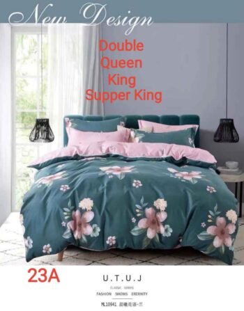6pcs Soft Touch Green With Pinkish Bedding