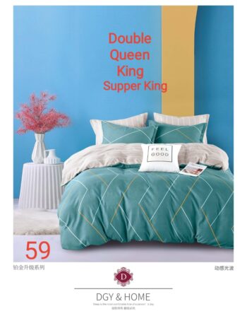 6pcs Soft Touch  Blue Stripe Bedding