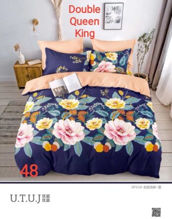 6pcs Navy Blue flower Bedding