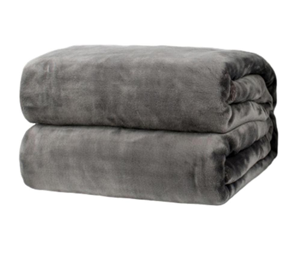 Charcoal Fleece Blanket 220cm x 200cm – Faiga