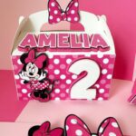 Minnie Mouse Custom Gable Favor Boxes _ Personalized Birthday Candy Gift Boxes _ Minnie Party Decor _ Mickey Mouse Decor _ Oh Twoddles
